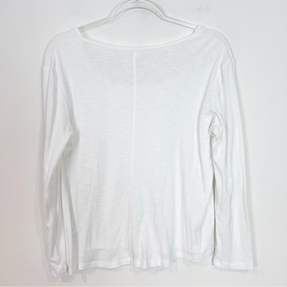 NZT NIC+ZOE WHITE LONG SLEEVE SQUARE NECK T-SHIRT WOMENS SZ LARGE - Picture 5 of 5